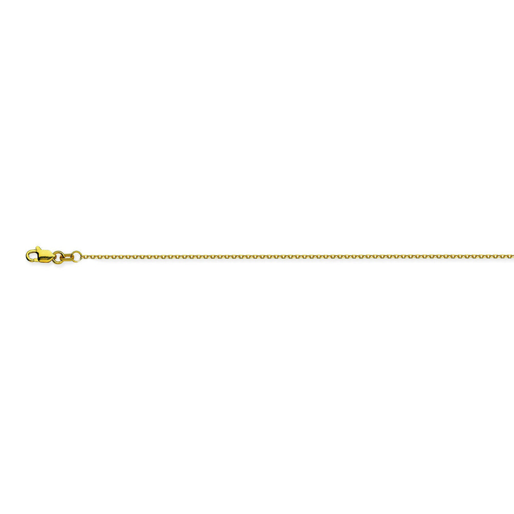 14K Yellow Gold 0.8 Diamond Cut Cable Chain in 16 inch, 18 inch, 20 inch, & 24 inch