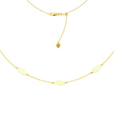 14K Yellow Gold Flat Marquise Plates Choker Necklace. Adjustable 10"-16"