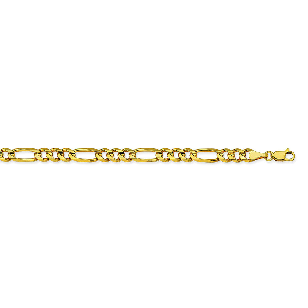 14K Yellow Gold 5.8 Figaro Chain in 8.5 inch, 20 inch, 22 inch, & 24 inch