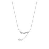 22" Adjustable Cable Chain Necklace with Slider 925 White Sterling Silver 0.9 mm 1.75 grams