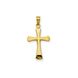 14K Yellow Gold Beveled Style Cross Pendant