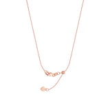 22" Adjustable Cable Chain Necklace with Slider 925 Sterling Silver Rose Gold Plated 0.9 mm 1.7 grams