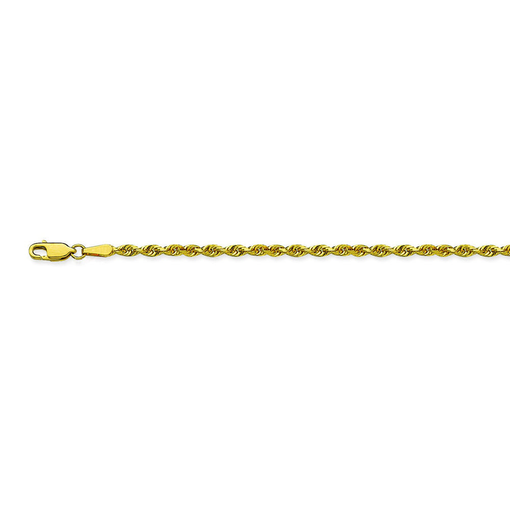 10K Yellow Gold 2.7 Diamond Cut Rope Chain in 20 inch, 22 inch, & 24 inch