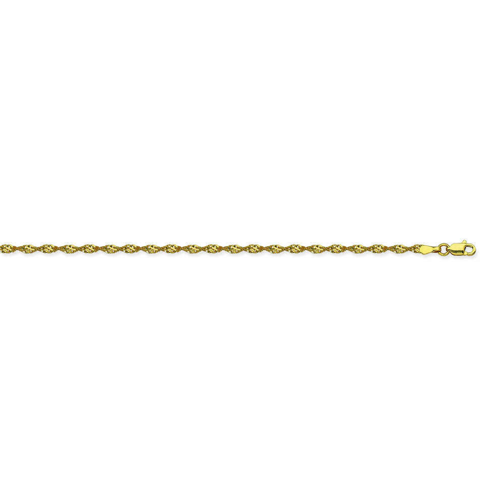 14K Yellow Gold 2.1 Dorica Chain in 16 inch, 18 inch, 20 inch, & 24 inch
