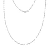 14K White Gold 2.3 Diamond Cut Cable Chain in 18 inch, 20 inch, 24 inch, & 30 inch