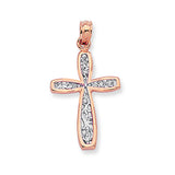 14K Two Tone Gold Filigree Style Cross Pendant