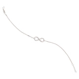 14K White Gold Double Strand Infinity Bracelet. Adjustable Cable Chain 7