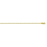 14K Yellow Gold 1.15 Singapore Chain in 16 inch, 18 inch, 20 inch, & 24 inch
