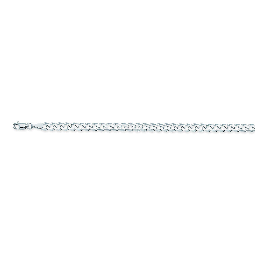 14K White Gold 4.4 Curb Chain in 18 inch, 20 inch, 22 inch, 24 inch, 30 inch, & 8 inch