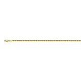 14K Yellow Gold 1.8 Diamond Cut Rope Chain in 16 inch, 18 inch, 20 inch, 22 inch, & 24 inch