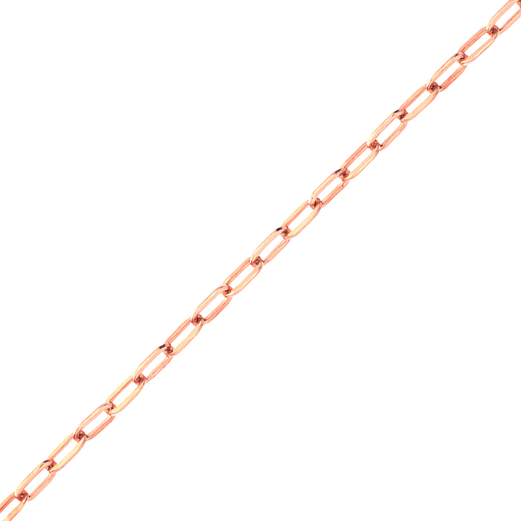 14K Rose Gold 7.25" 2.5 x 5.5mm Paperclip Forzentina Chain Bracelet.    [2.58 grams]