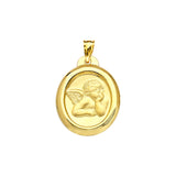 14K Yellow Gold Round Cupid Medal