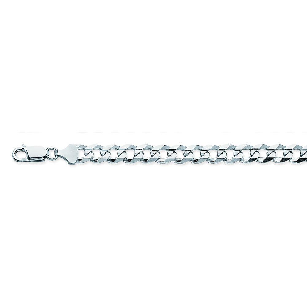 925 Sterling Silver 8.4 Curb Chain in 8.5 inch, 20 inch, 22 inch, & 24 inch