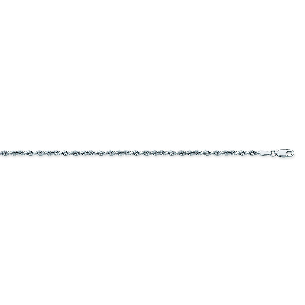 925 Sterling Silver 2.2 Diamond Cut Rope Chain in 18 inch, 20 inch, 22 inch, & 24 inch