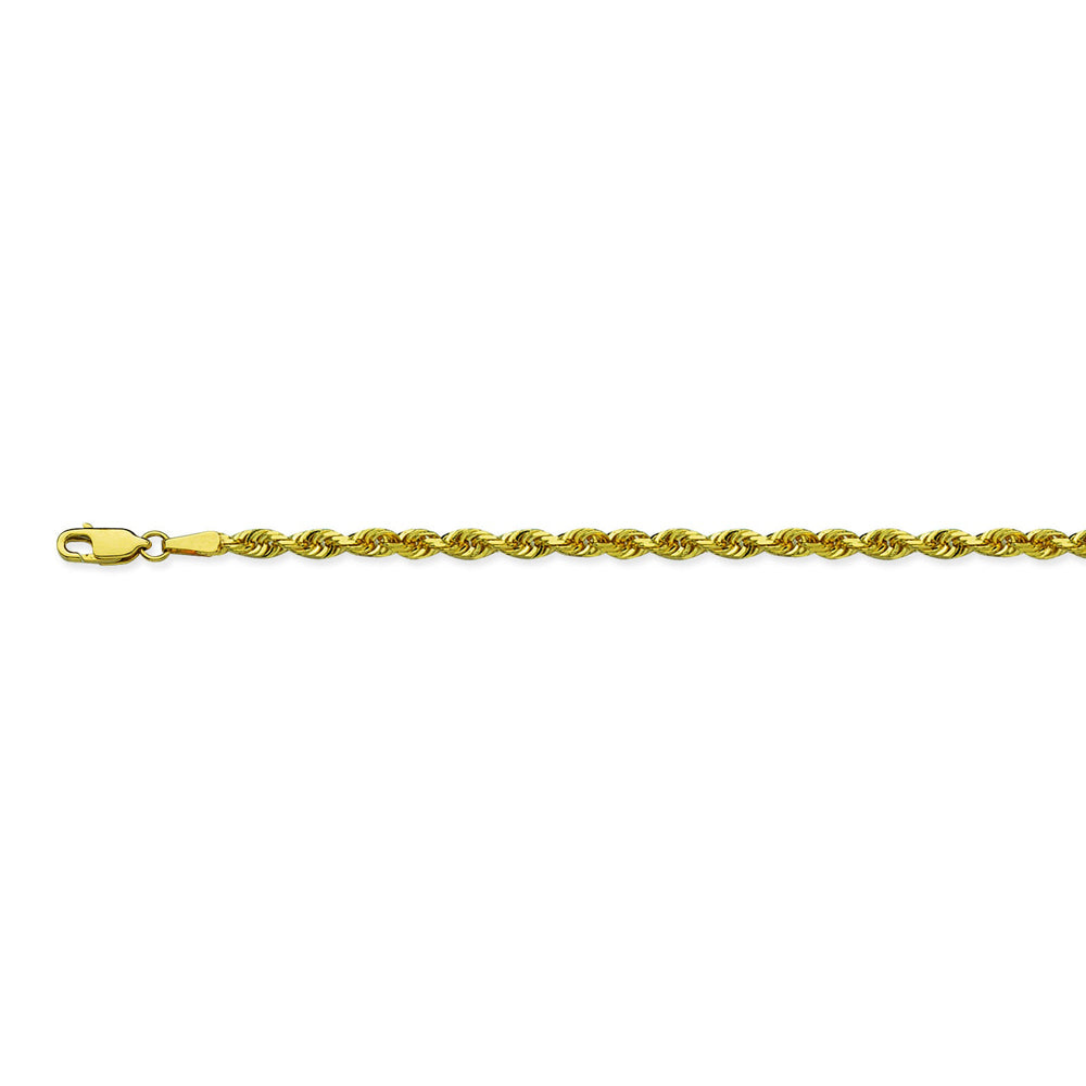 14K Yellow Gold 3.8 Diamond Cut Rope Chain in 22 inch, 24 inch, & 30 inch