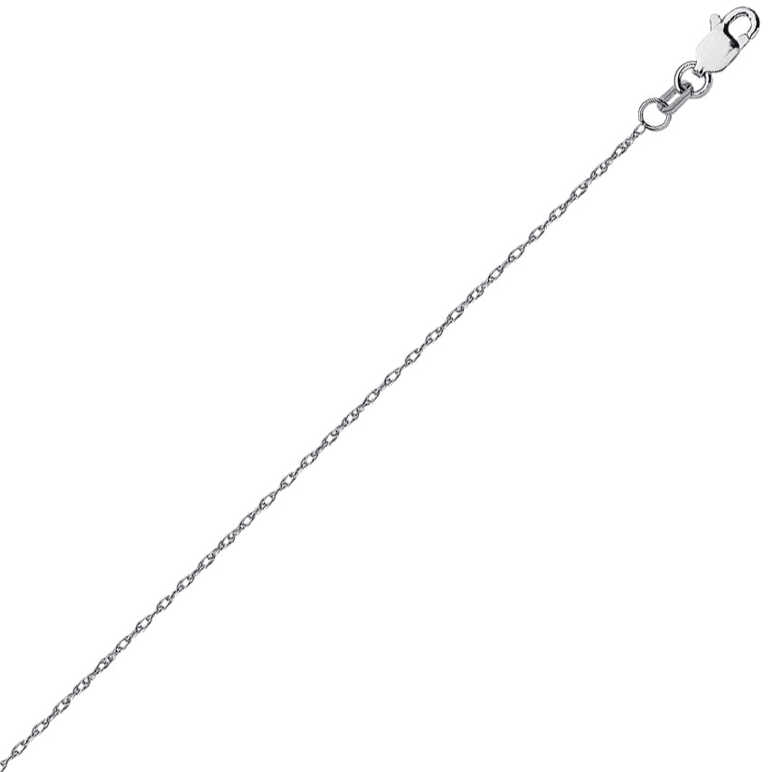 14K White Gold 0.85 Light Rope Chain in 16 inch, 18 inch, & 20 inch