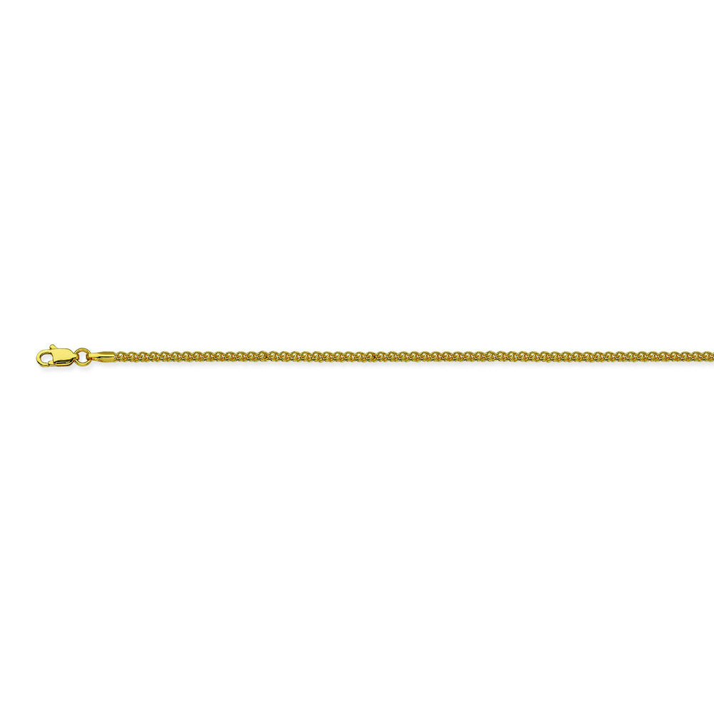14K Yellow Gold 1.82 Round Wheat Chain in 16 inch, 18 inch, 20 inch, 22 inch, 24 inch, & 30 inch