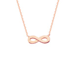14K Rose Gold Infinity Necklace. Adjustable Diamond Cut Cable Chain 16" to 18"