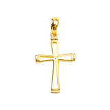 14K Yellow Gold Center Cut Out Tapering Cross Pendant