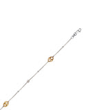 Yellow Gold and Rhodium Plated Sterling Silver Puff Plate Anklet 10" length