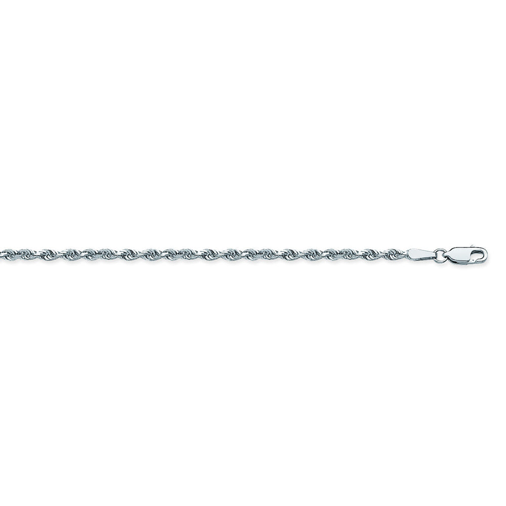 925 Sterling Silver 2.7 Diamond Cut Rope Chain in 18 inch, 20 inch, 22 inch, 24 inch, & 30 inch