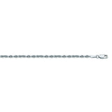 925 Sterling Silver 2.7 Diamond Cut Rope Chain in 18 inch, 20 inch, 22 inch, 24 inch, & 30 inch