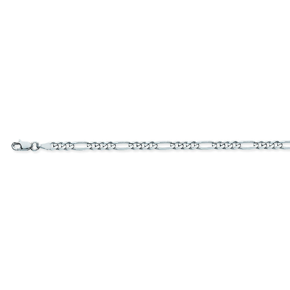 925 Sterling Silver 3.2 Figaro Chain in 8 inch, 18 inch, 16 inch, 20 inch, 22 inch, 24 inch, & 30 inch