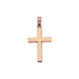 14K Rose Gold Beveled Style Cross Pendant