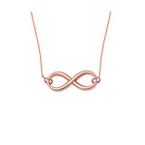 14K Rose Gold Infinity Necklace. Adjustable Cable Chain 16" to 18"