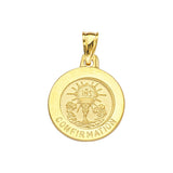 14K Yellow Gold Confirmation Round Medal With Text Confirmation