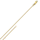 14K Yellow Gold 16" & 18" Adjustable Round Wheat Chain 0.85 mm 1.6 grams
