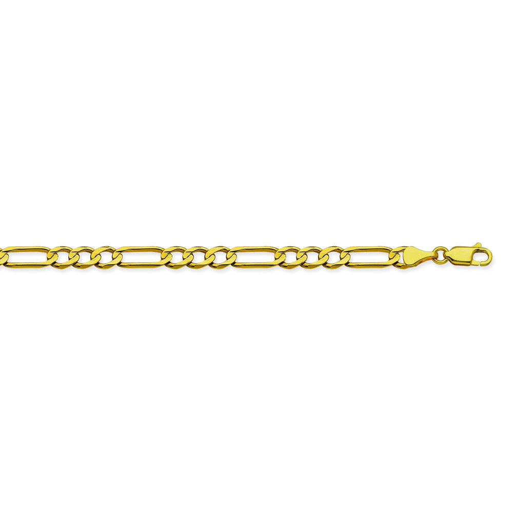 10K Yellow Gold 3.9 Figaro Chain in 8 inch, 18 inch, 20 inch, 22 inch, & 24 inch
