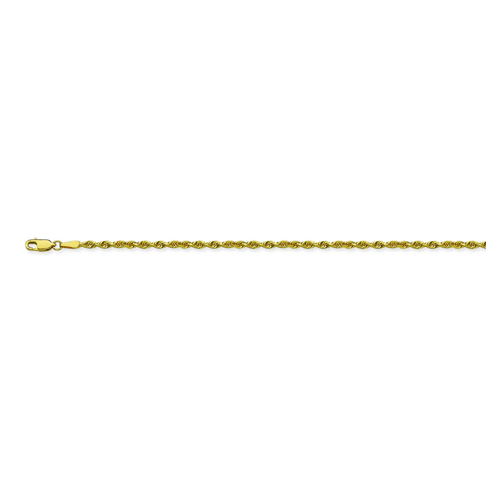 14K Yellow Gold 2.15 Diamond Cut Rope Chain in 16 inch, 18 inch, 20 inch, 22 inch, 24 inch, & 30 inch