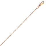 14K Rose Gold 1.05 Diamond Cut Cable Chain in 16 inch, 18 inch, & 20 inch