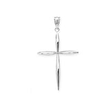 14K White Gold Cross Pendant