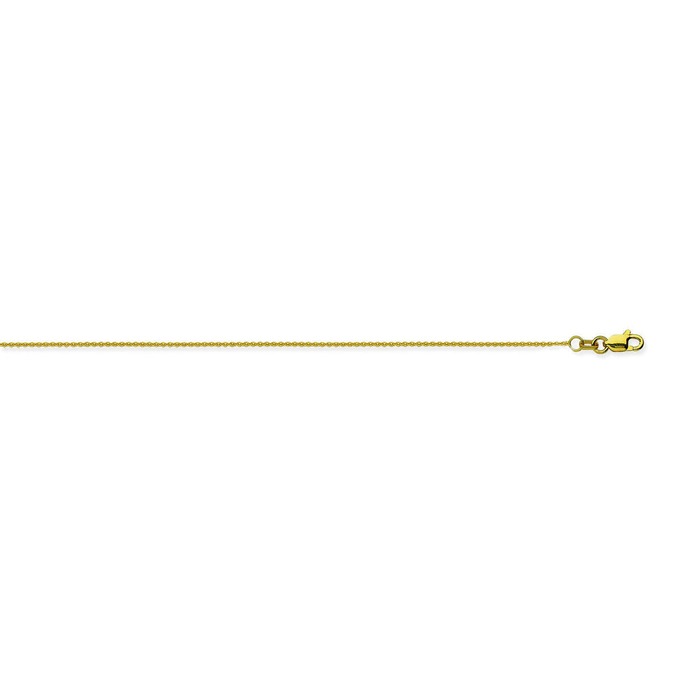 14K Yellow Gold 0.9 Cable Chain in 16 inch, 18 inch, 20 inch, & 24 inch