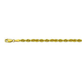 10K Yellow Gold 3.8 Diamond Cut Rope Chain in 22 inch, 24 inch, & 30 inch
