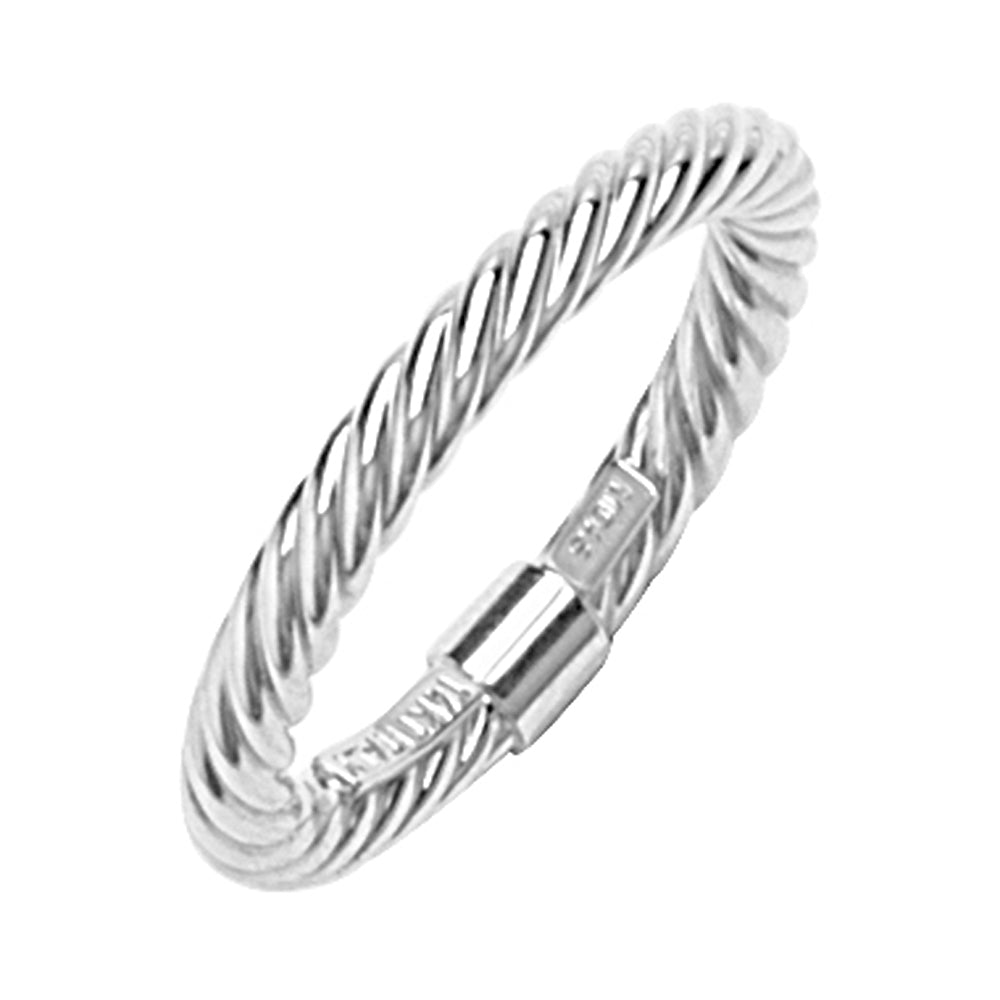 14K White Gold Twisted Rope Ring