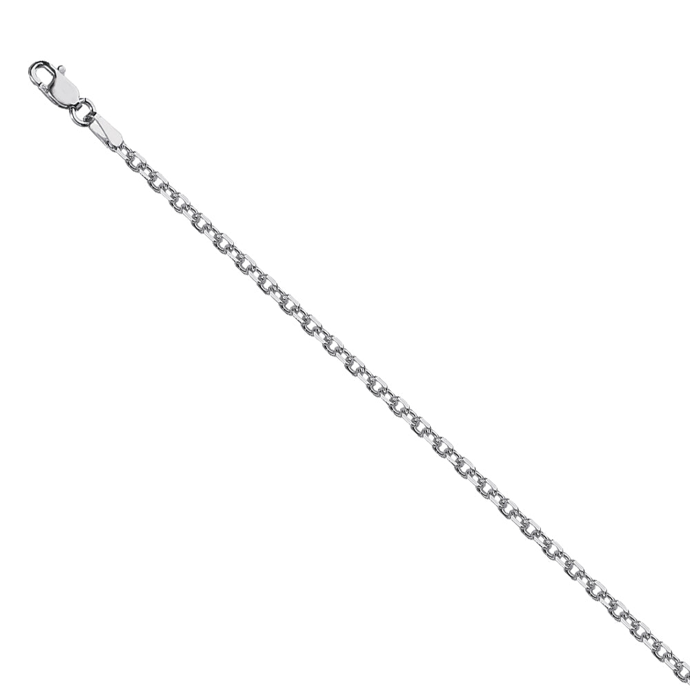 925 Sterling Silver 1.9 Diamond Cut Cable Chain in 18 inch, 20 inch, & 24 inch