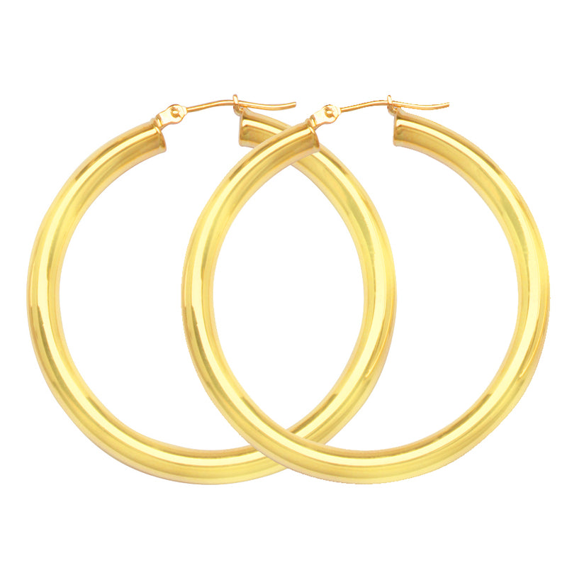 Front to Back popular Interlock Circles Earring Real 14K Yellow Gold