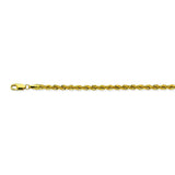 10K Yellow Gold 2.9 Light Rope Chain in 18 inch, 20 inch, 22 inch, 24 inch, & 30 inch