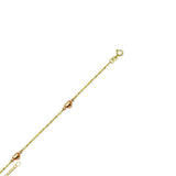 14K Two Tone Gold Puffed Heart Anklet Adjustable 9