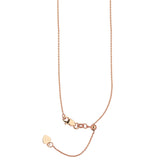 22" Adjustable Cable Chain Necklace with Slider 14K Rose Gold 0.9 mm 2.1 grams