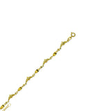 14K Yellow Gold Twisted Links Dolphins Anklet Adjustable 9