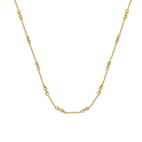 14K Yellow Gold Bar Cable Chain Anklet 10" length
