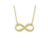 14K Yellow Gold Infinity Necklace. Adjustable Cable Chain 16