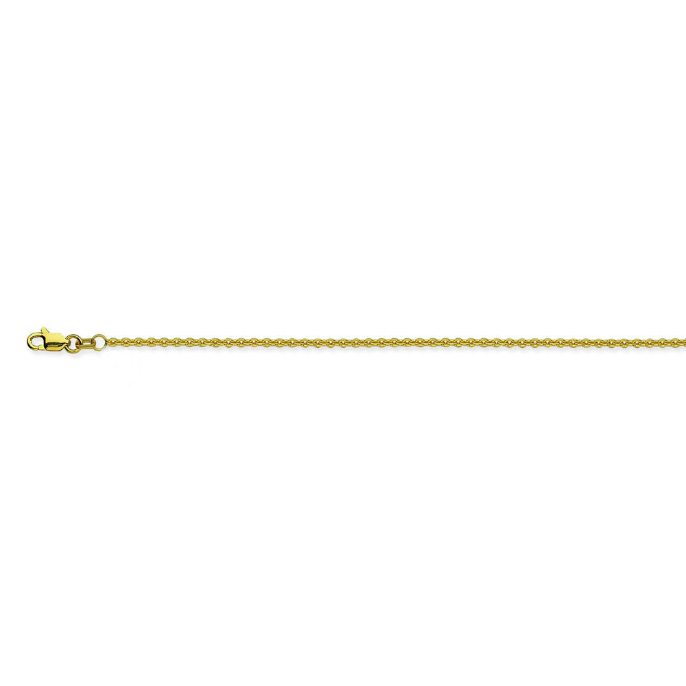 18K Yellow Gold 1.5 Cable Chain in 16 inch, 18 inch, & 20 inch