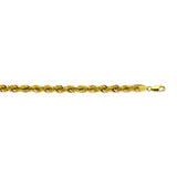 14K Yellow Gold 4.9 Light Rope Chain in 8.5 inch, 18 inch, 20 inch, 22 inch, 24 inch, & 30 inch