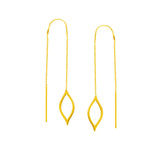 14K Yellow Gold Open Marquise Shape Threader Earring