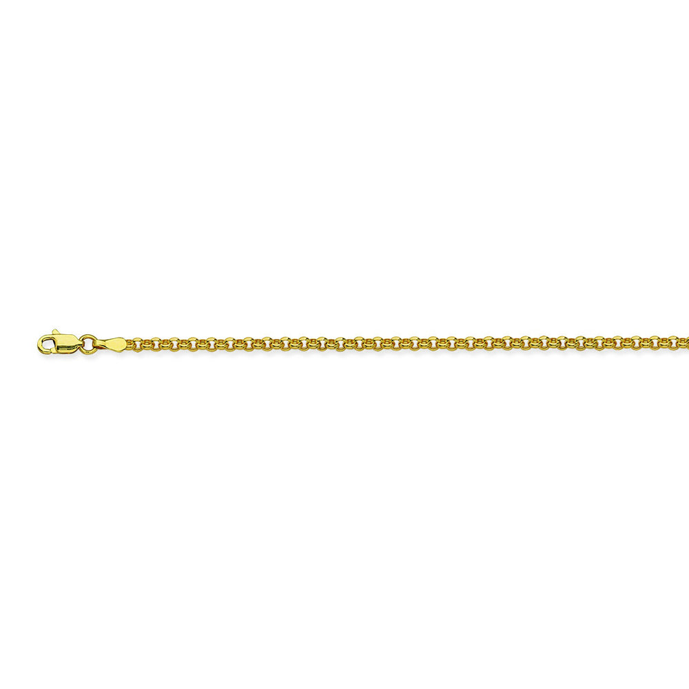 14K Yellow Gold 2.5 Rolo Chain in 16 inch, 18 inch, 20 inch, & 24 inch